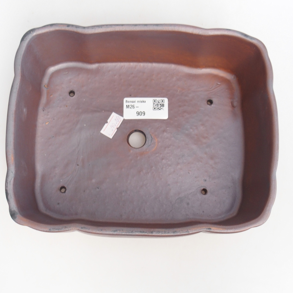 Keramická bonsajová miska 21 x 17 x 7 cm, farba kovu