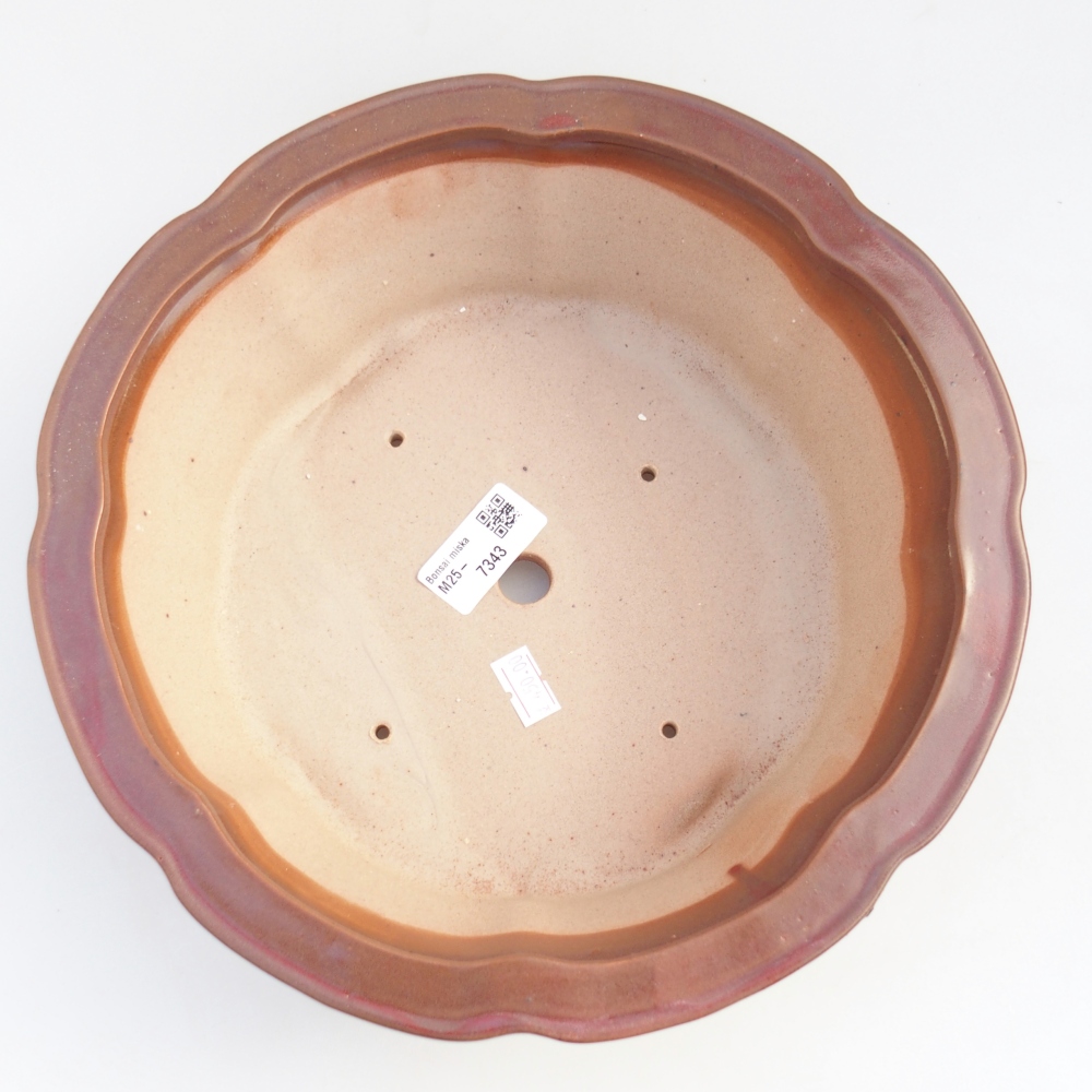 Keramická miska na bonsaje 26 x 26 x 8,5 cm, bordová