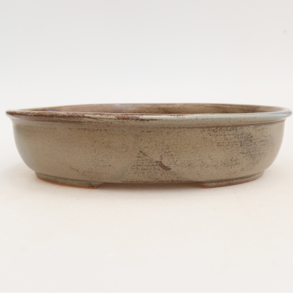 Keramická miska na bonsaje 22 x 17 x 5 cm, farba modrohnedá
