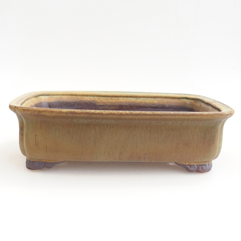 Keramická miska na bonsaje 24,5 x 19 x 7 cm, zelená