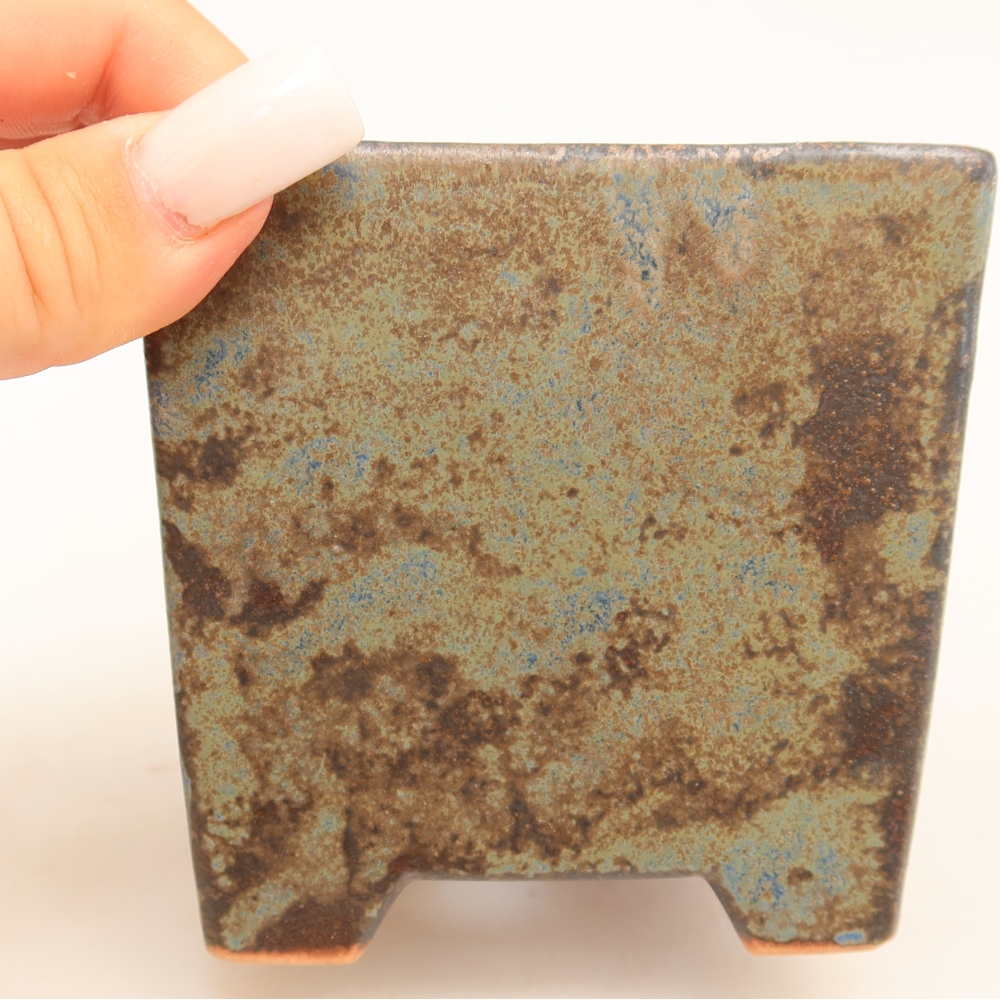 Keramická miska na bonsaje 8,5 x 8,5 x 9 cm, farba hnedá