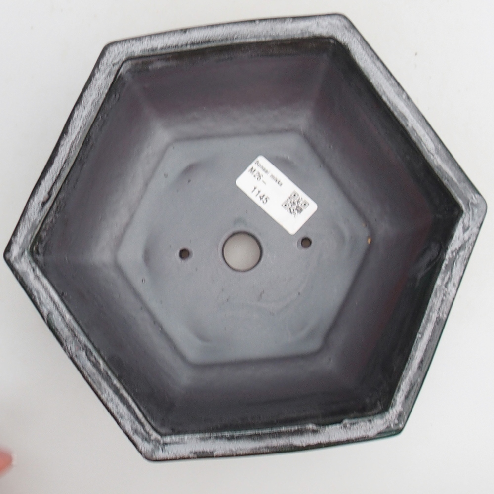 Keramická bonsajová miska 21 x 18 x 7,5 cm, farba kovu