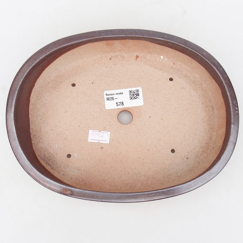 Keramická miska na bonsaje 22 x 17 x 4 cm, hnedá