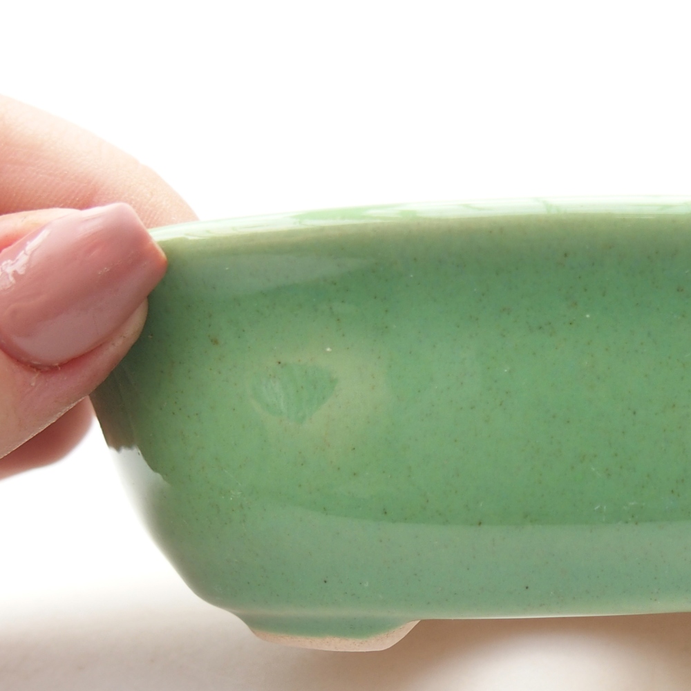 Keramická miska na bonsaje 11 x 8,5 x 4 cm, zelená