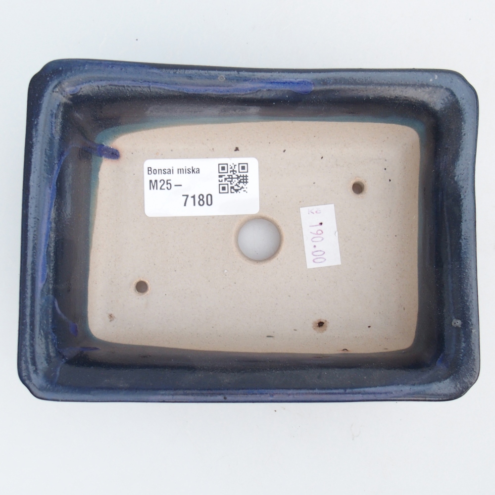 Keramická miska na bonsaje 14 x 10,5 x 4 cm, farba modrá