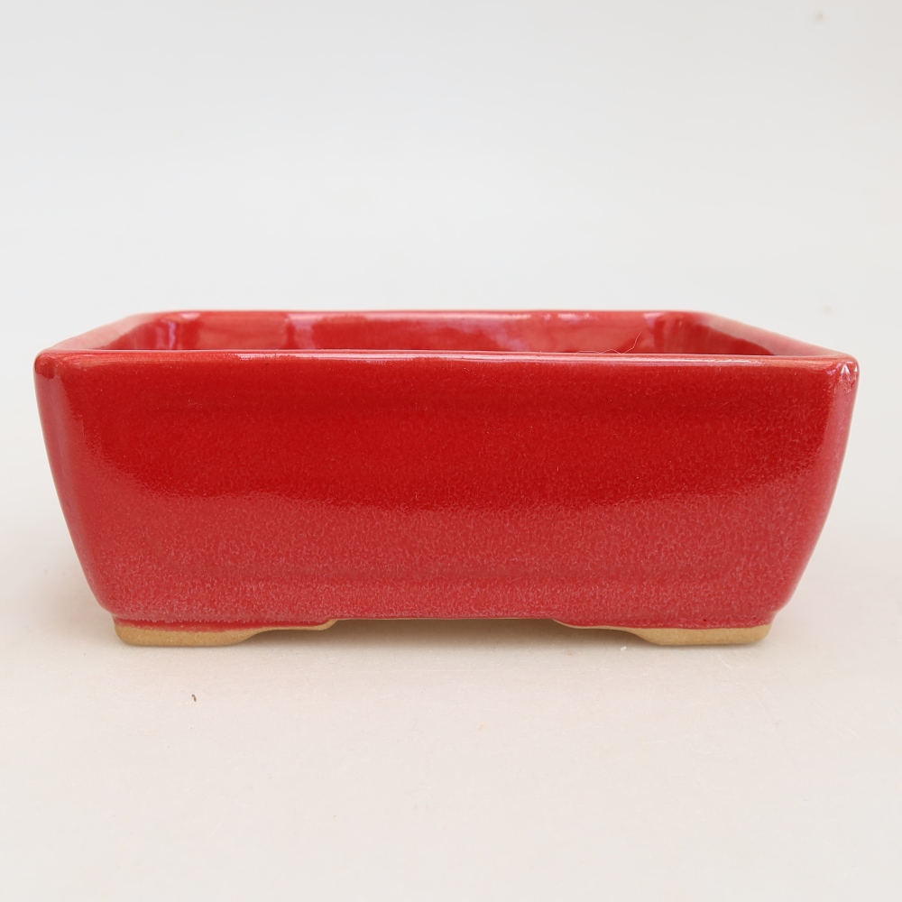 Keramická miska na bonsai 13 x 9 x 5 cm, farba červená