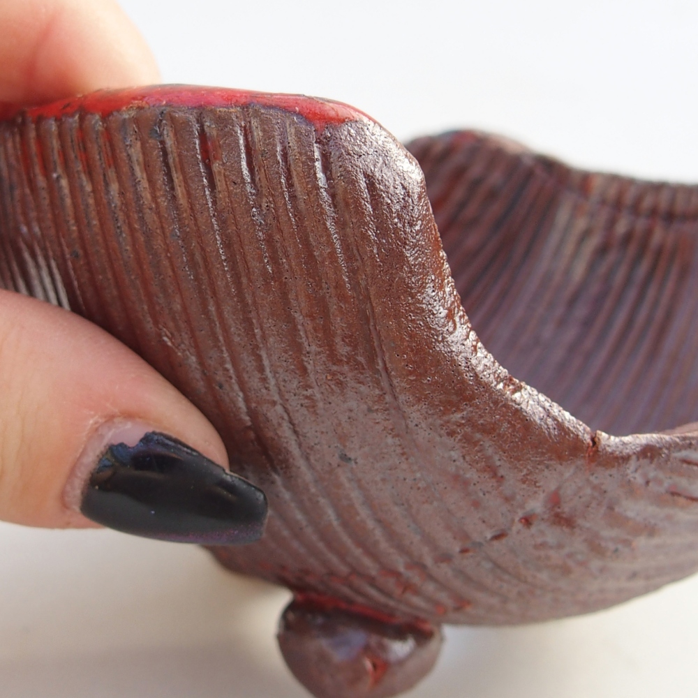 Keramická mušľa 10 x 10 x 6 cm , farba hnedá