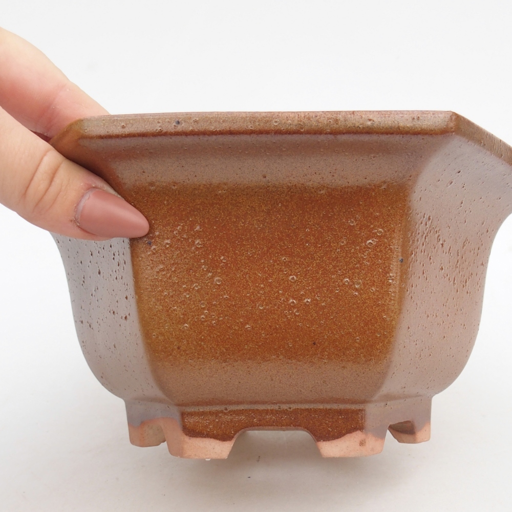 Keramická miska na bonsaje 18,5 x 16,5 x 9 cm, hnedá