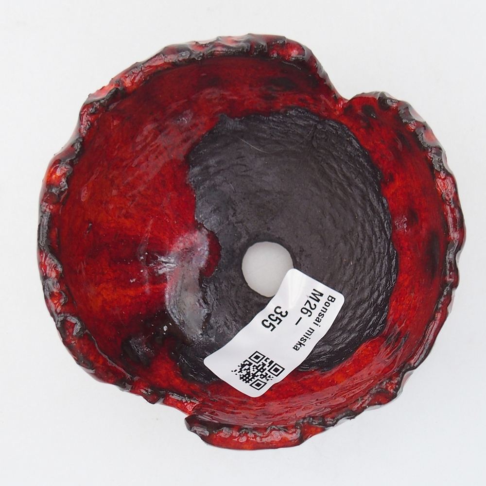 Keramická mušľa 9,5 x 9 x 7 cm , farba červená