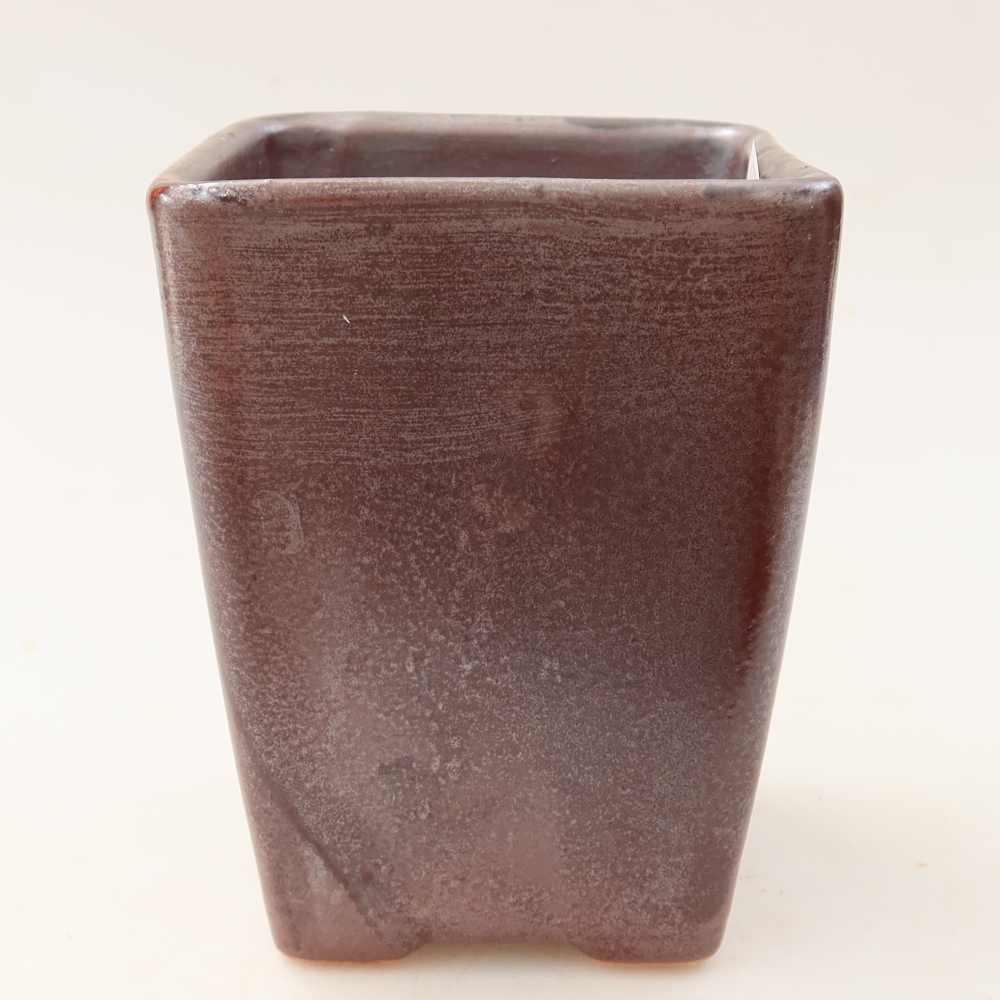 Keramická miska na bonsaje 8,5 x 8,5 x 11 cm, hnedá
