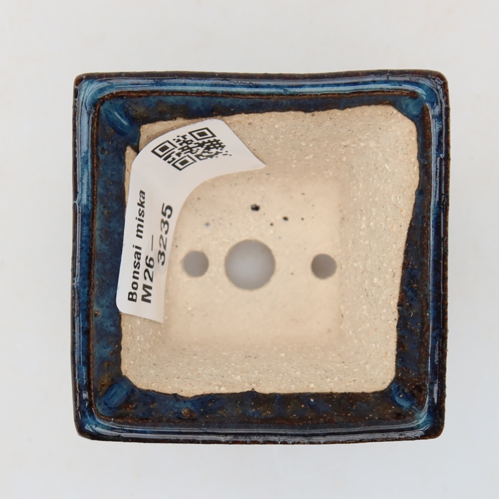 Keramická miska na bonsaje 5,5 x 5,5 x 4 cm, farba modrá