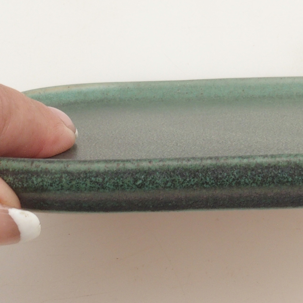 Keramická podmiska H36 - 17,5 x 15 x 1 cm zelená