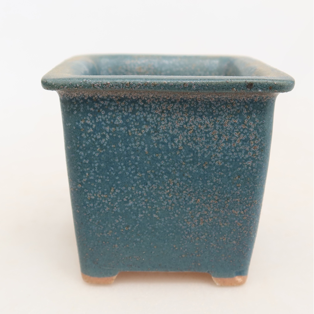 Keramická miska na bonsaje 6 x 6 x 5,5 cm, farba modrá