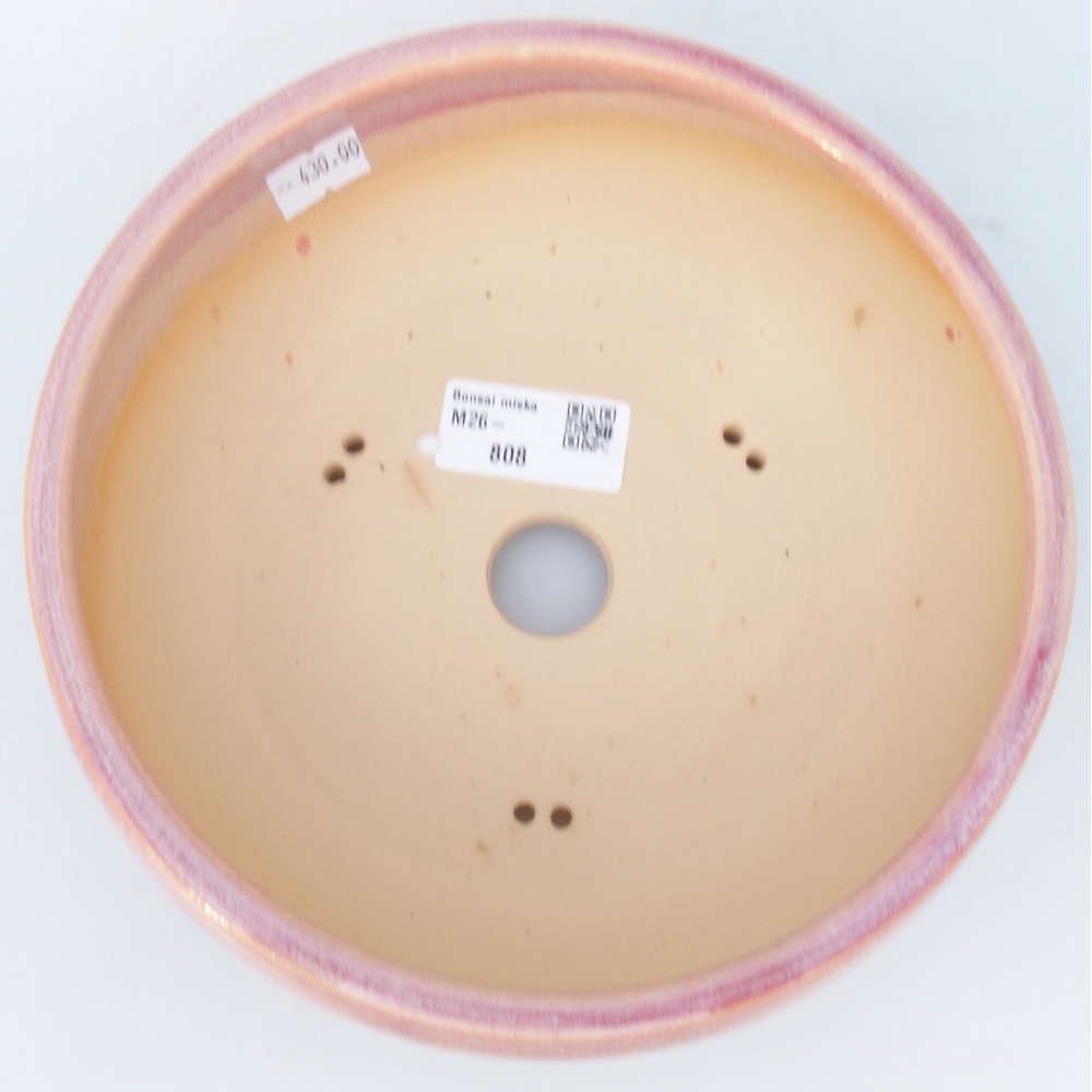 Keramická miska na bonsaje 18,5 x 18,5 x 7 cm, ružová