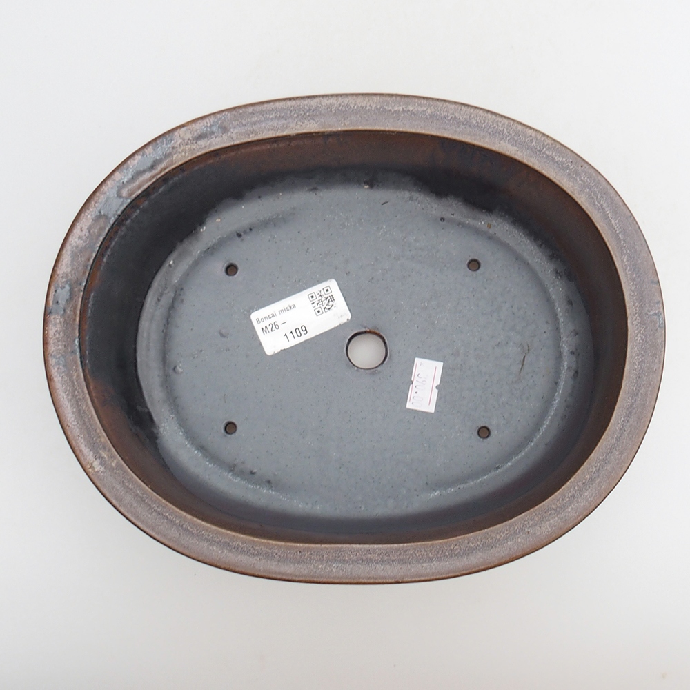 Keramická miska na bonsaje 23 x 19 x 7 cm, hnedá