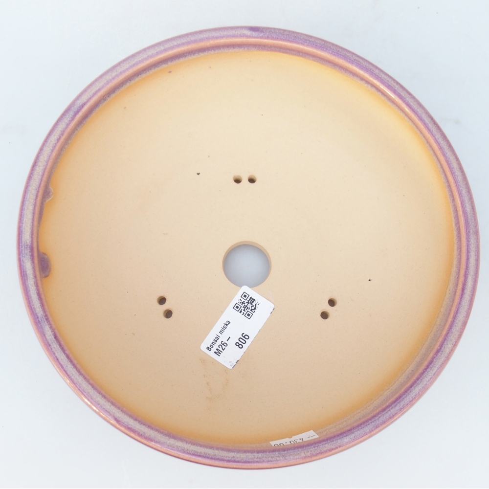 Keramická bonsajová miska 20,5 x 20,5 x 6,5 cm, farba fialová