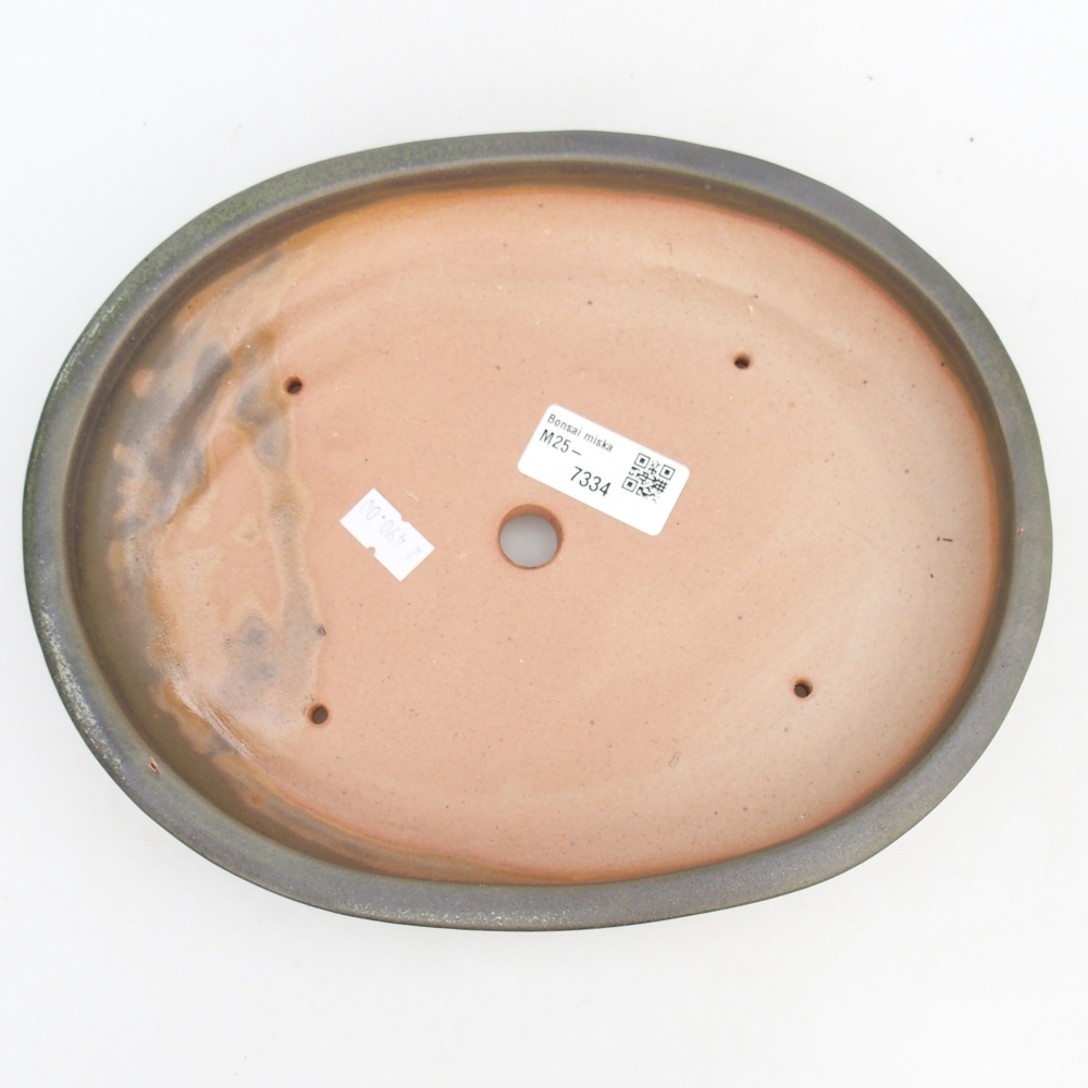 Keramická bonsajová miska 24 x 20 x 4 cm, zelená