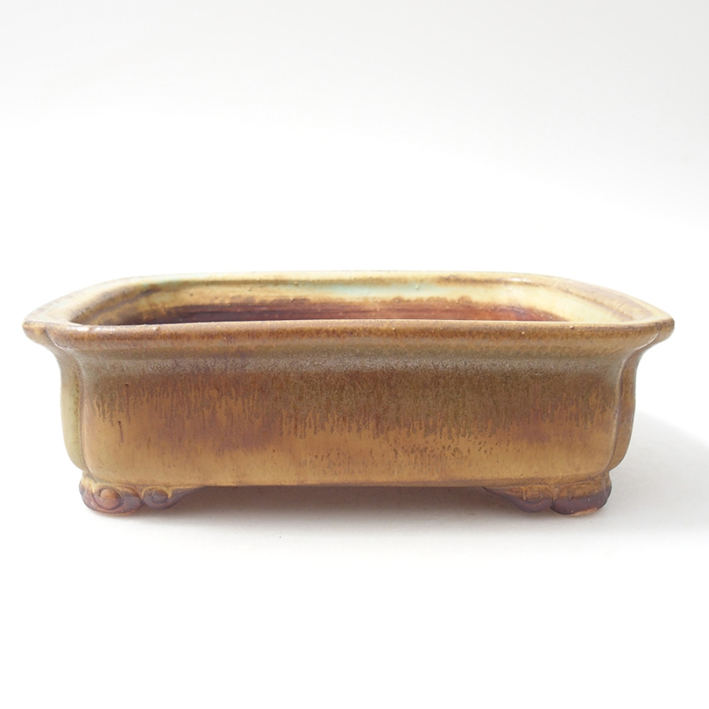 Keramická bonsai miska 19,5 x 16,5 x 6 cm, farba zelená