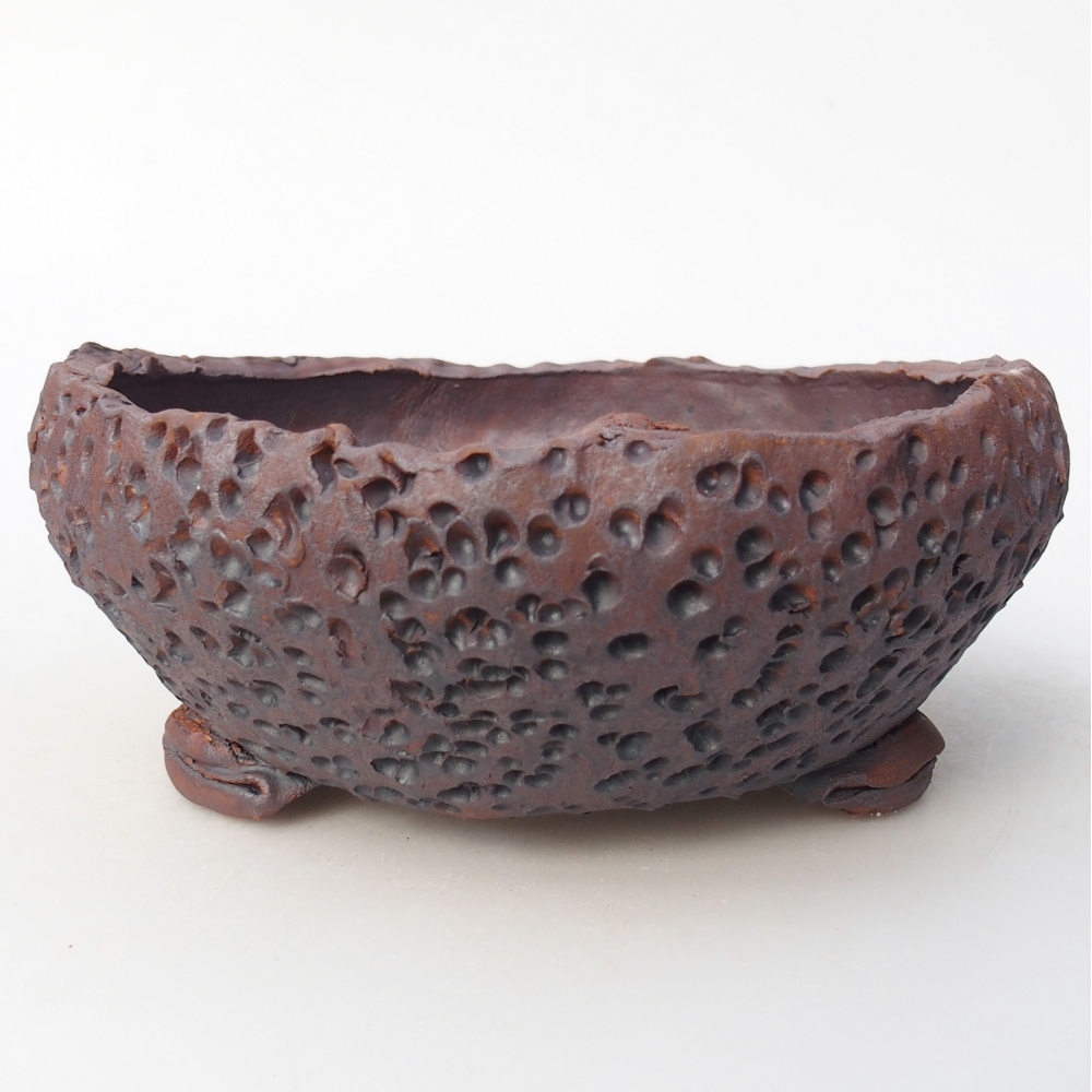 Keramická bonsajová miska 16,5 x 17,5 x 7 cm, farba kovu