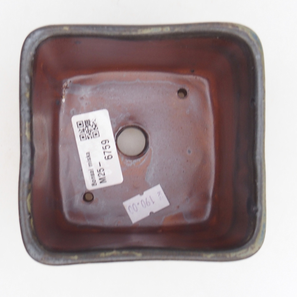 Keramická miska na bonsaje 10 x 10 x 8,5 cm, hnedá