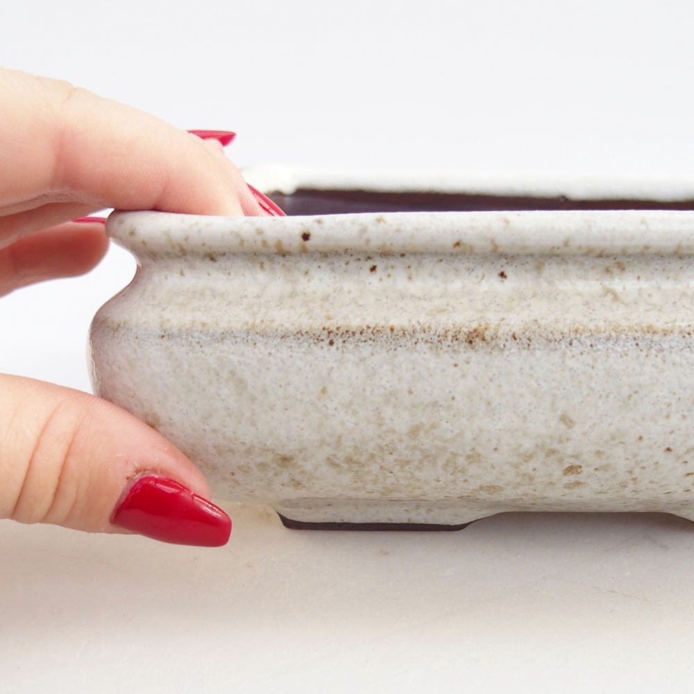 Keramická miska na bonsaje 15,5 x 15,5 x 6 cm, biela