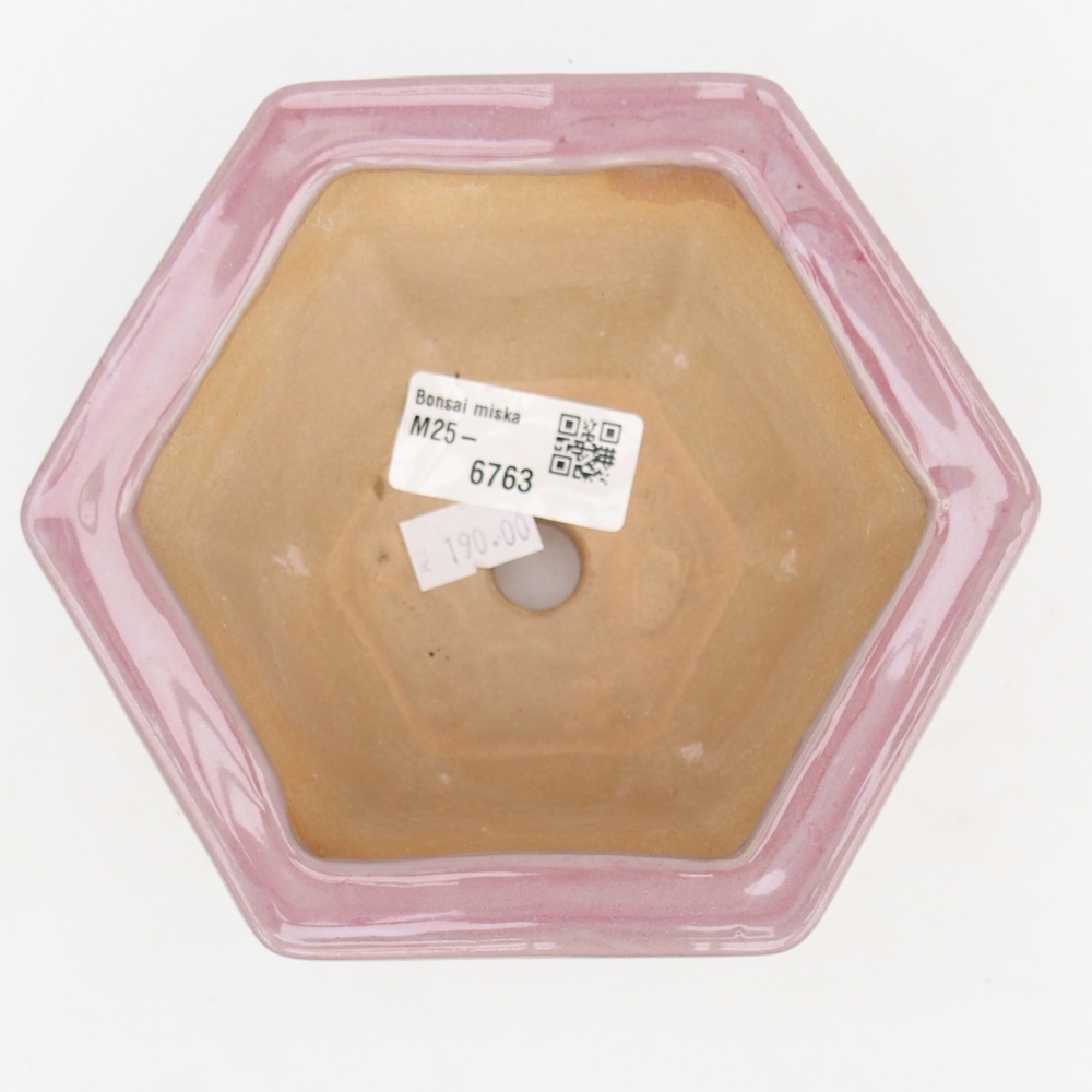 Keramická miska na bonsaje 13 x 11,5 x 8 cm, ružová