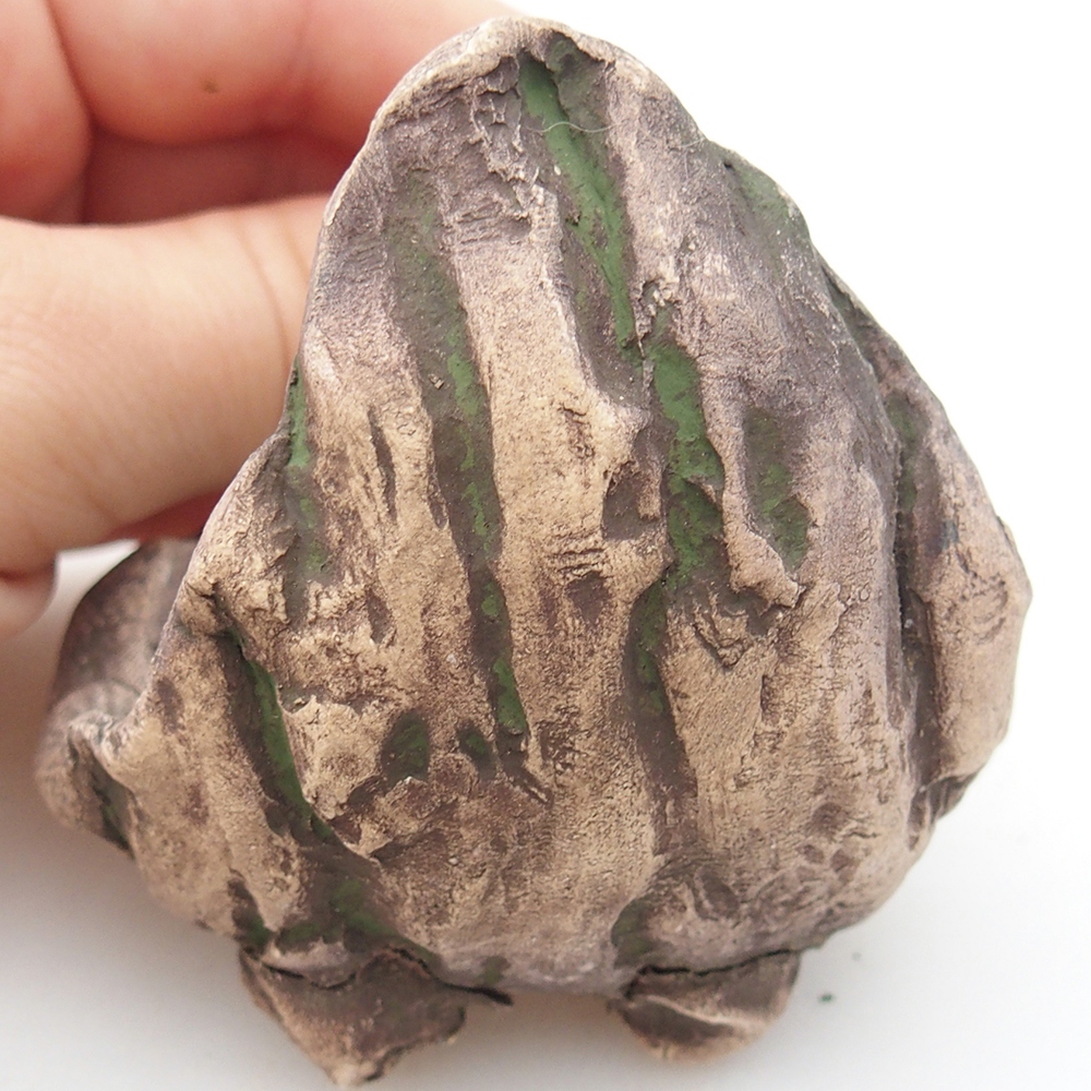 Keramická mušľa 6,5 x 6,5 x 8 cm , farba zelená