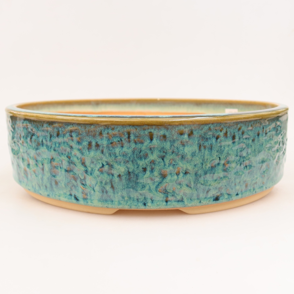 Keramická miska na bonsaje 31 x 31 x 8 cm, farba modrá
