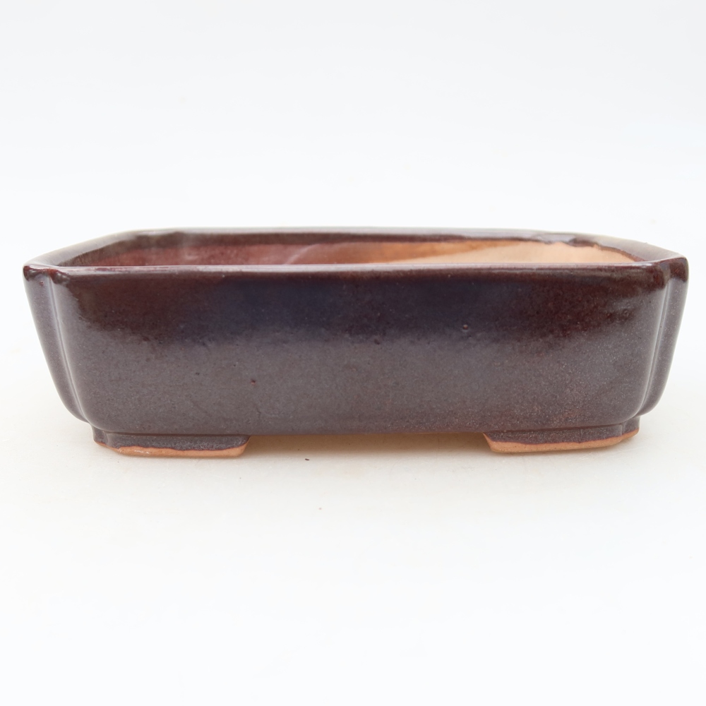 Keramická miska na bonsai 15 x 12,5 x 4,5 cm, farba hnedá