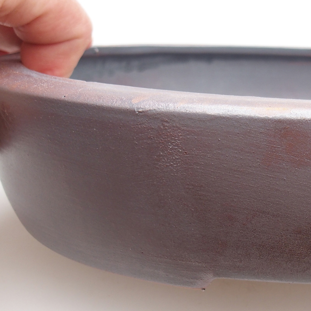 Keramická bonsajová miska 26 x 20 x 5 cm, farba kovu