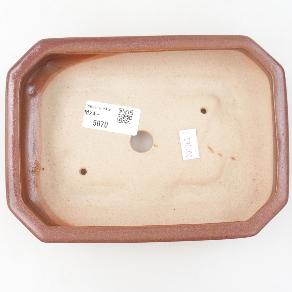 Keramická bonsai miska 18,5 x 13,5 x 4 cm, farba vínová