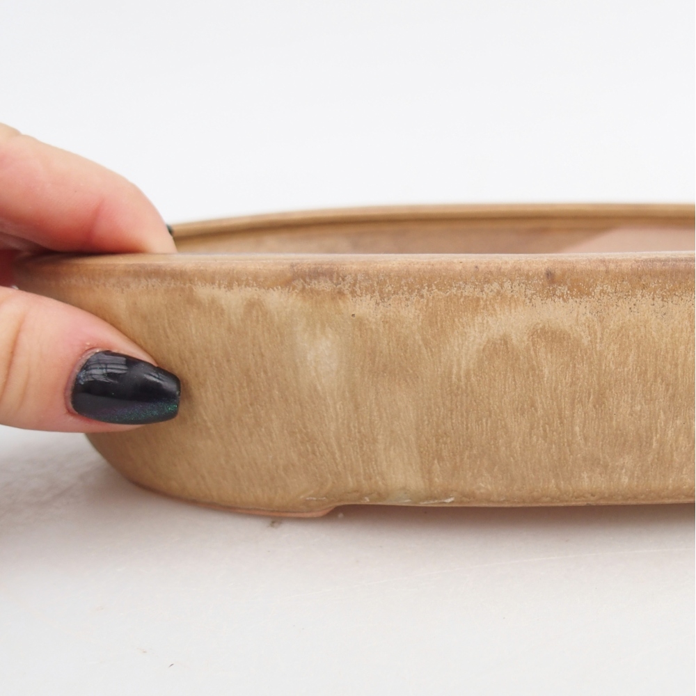 Keramická bonsajová miska 22,5 x 17 x 4,5 cm, farba béžová