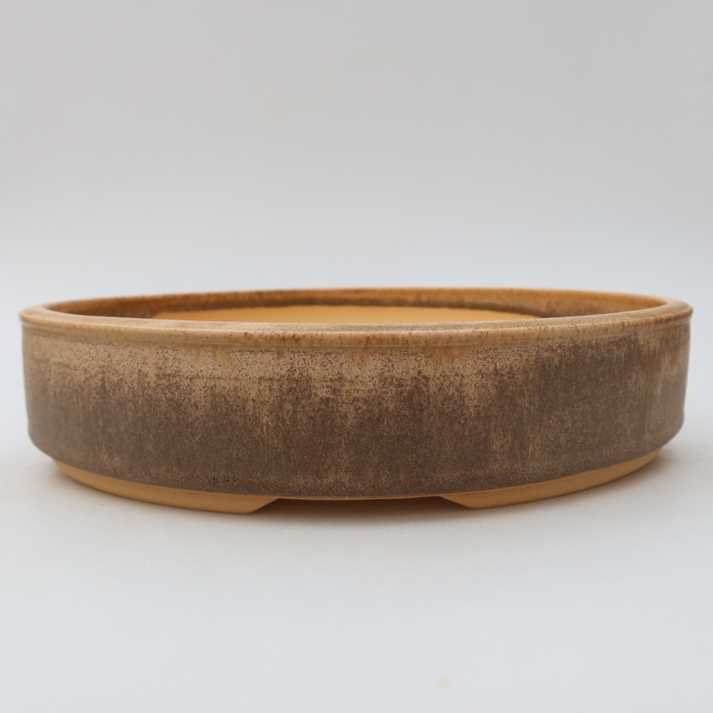 Keramická miska na bonsaje 26,5 x 26,5 x 5,5 cm, farba hnedá
