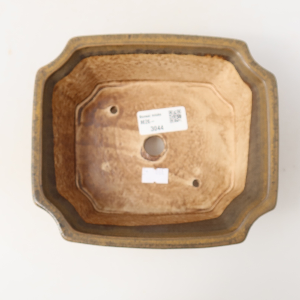 Keramická miska na bonsaje 18 x 15,5 x 6 cm, farba hnedá