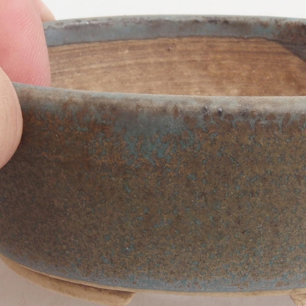Keramická bonsai miska 9,5 x 8 x 3 cm, farba modra