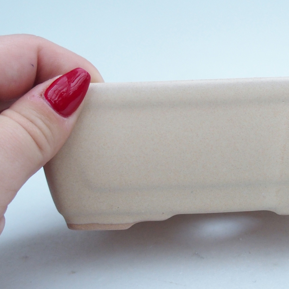 Keramická miska na bonsaje 13 x 10 x 5 cm, farba béžová