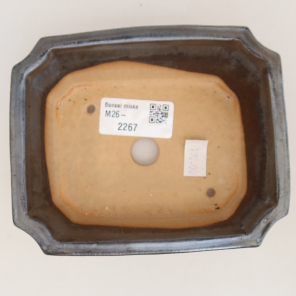 Keramická miska na bonsaje 13,5 x 11 x 4 cm, farba: kovová