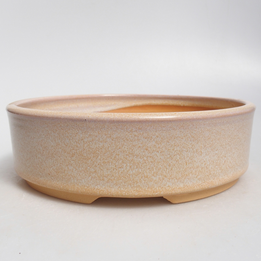 Keramická miska na bonsaje 20,5 x 20,5 x 6 cm, farba béžová