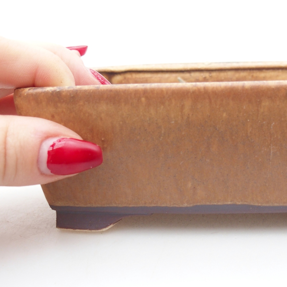 Keramická miska na bonsaje 15 x 12 x 5 cm, hnedá