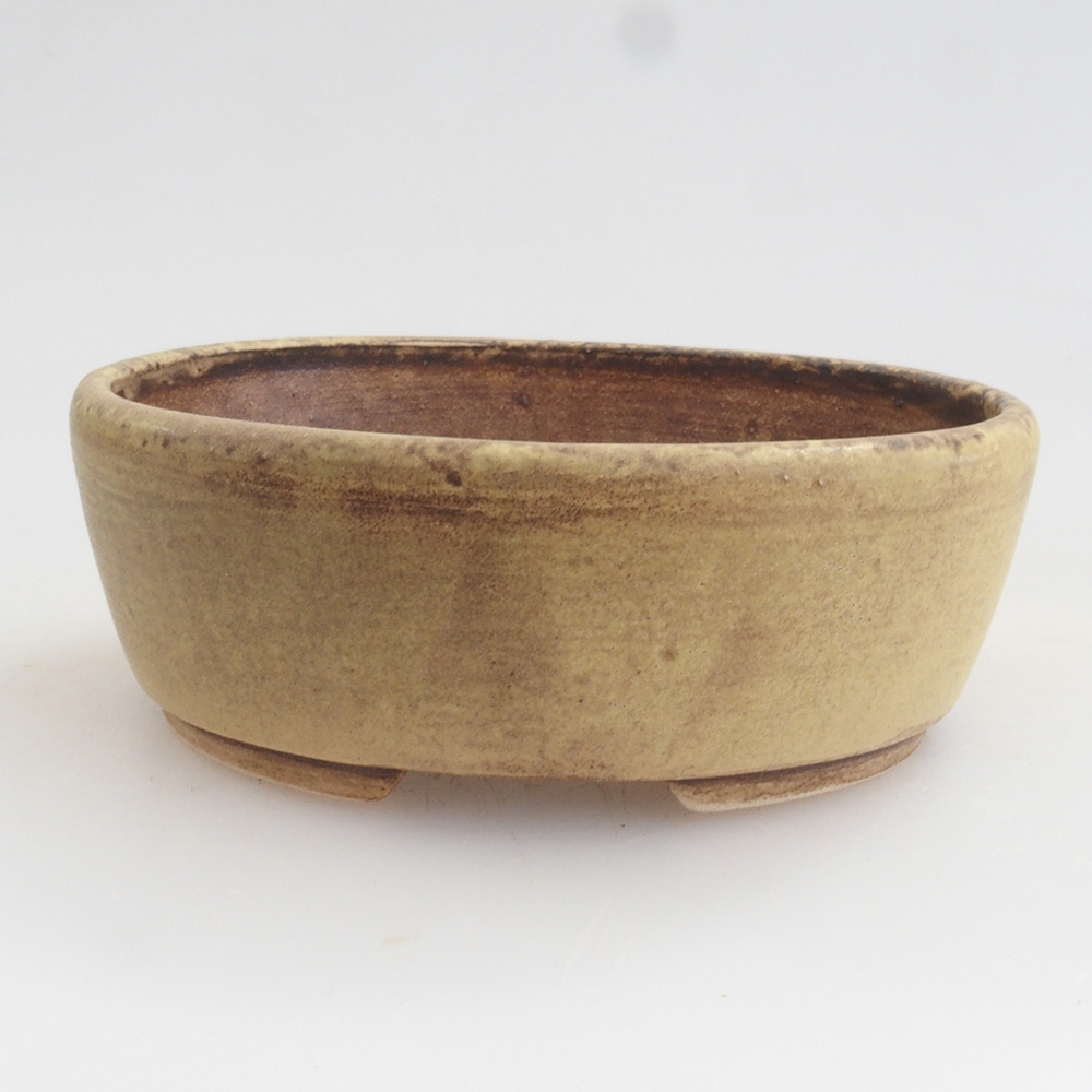 Keramická bonsai miska 9,5 x 8 x 3 cm, farba žltá