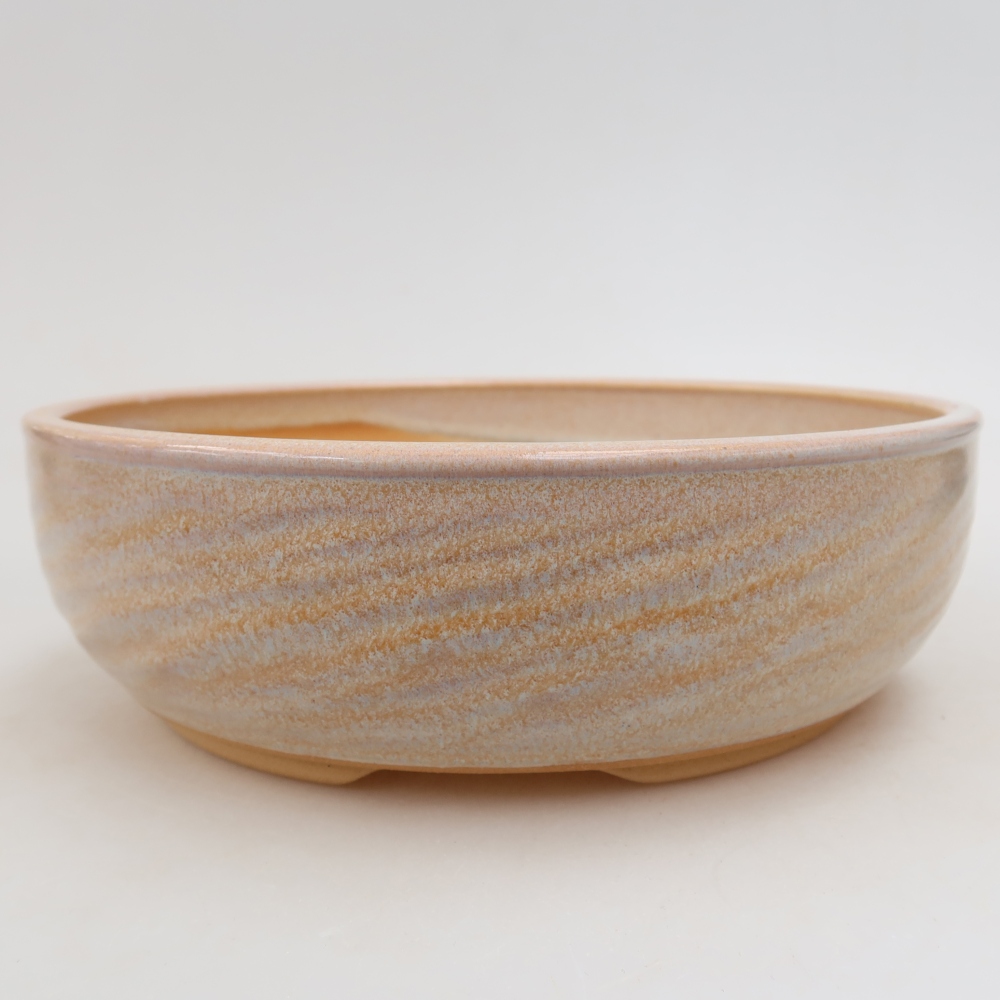 Keramická miska na bonsaje 21 x 21 x 6,5 cm, farba béžová