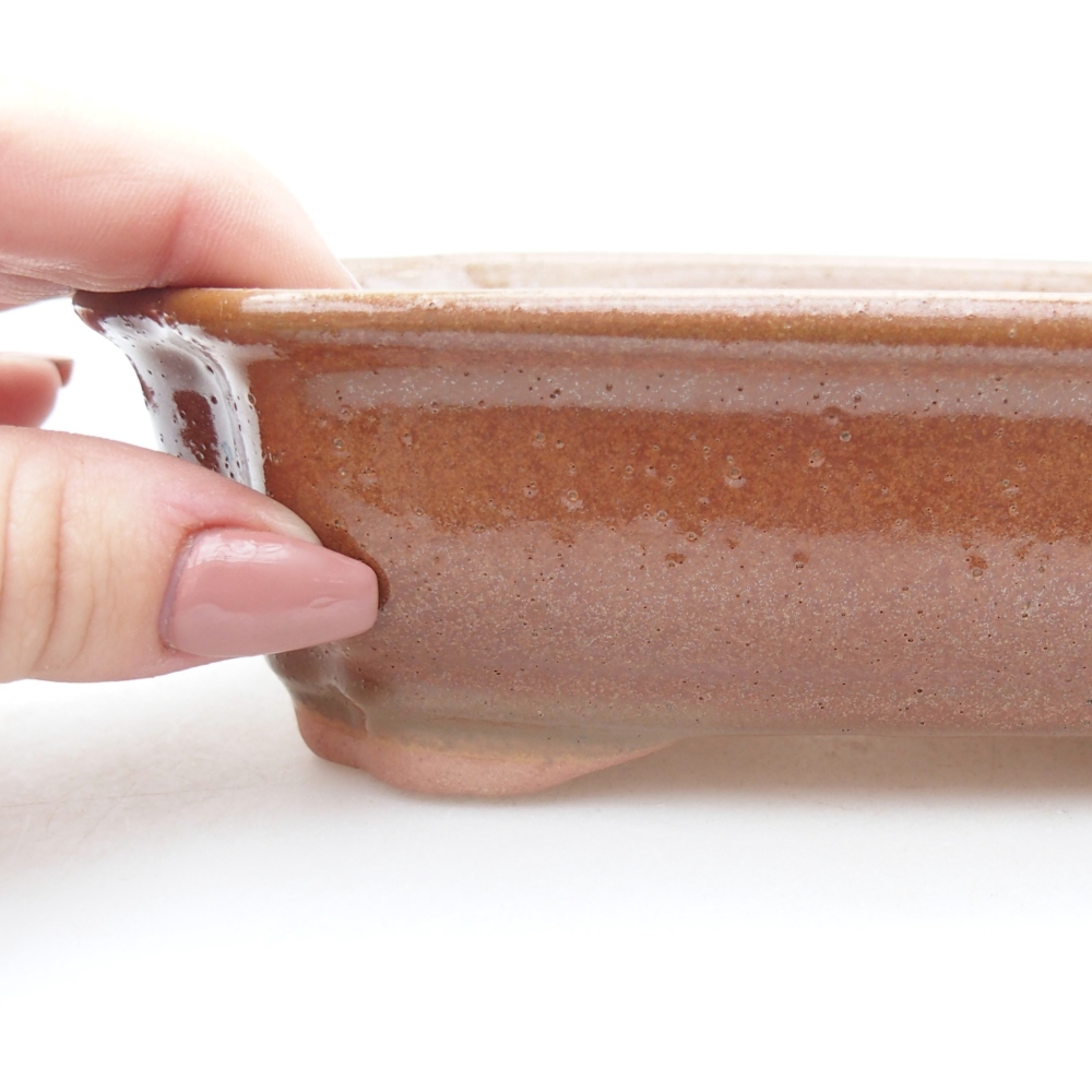 Keramická miska na bonsaje 15,5 x 12 x 4,5 cm, hnedá