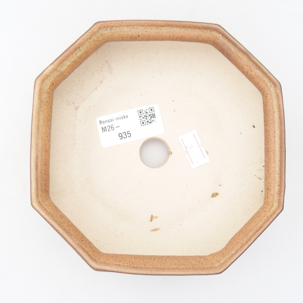 Keramická miska na bonsaje 13,5 x 13,5 x 4,5 cm, hnedá