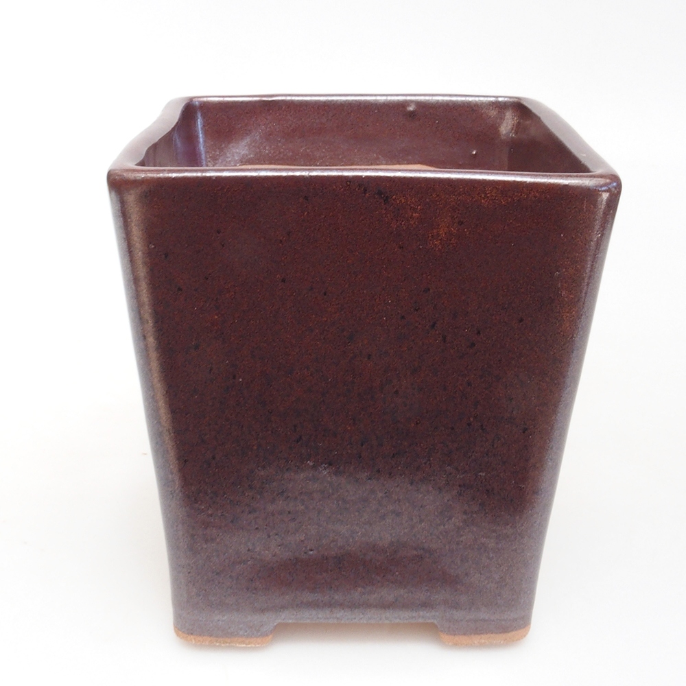 Keramická bonsai miska10,5 x 10,5 x 11,5 cm, farba hnedá