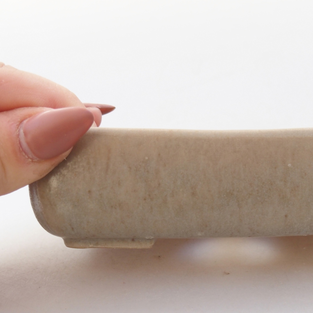 Keramická miska na bonsaje 11,5 x 9 x 3,5 cm, sivá