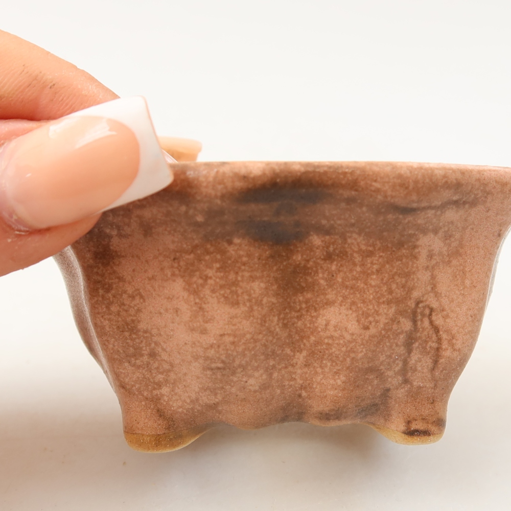 Keramická miska na bonsai 7,5 x 7 x 3,5 cm, farba ružová