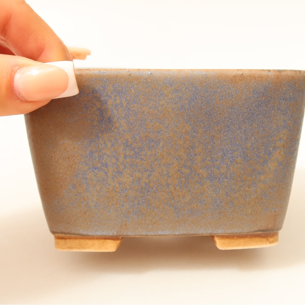 Keramická miska na bonsai 10,5 x 10,5 x 7 cm, farba modrá