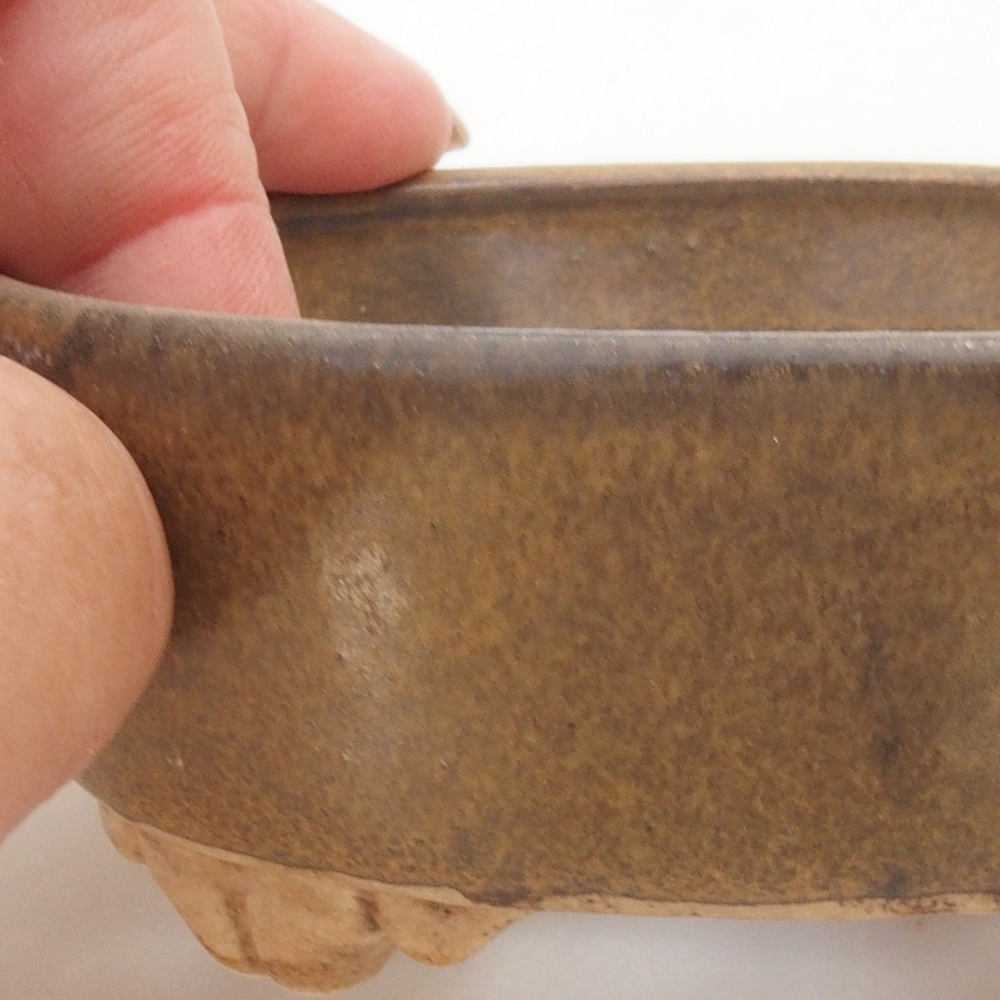Keramická bonsai miska 9 x 8 x 3,5 cm, farba hnedá