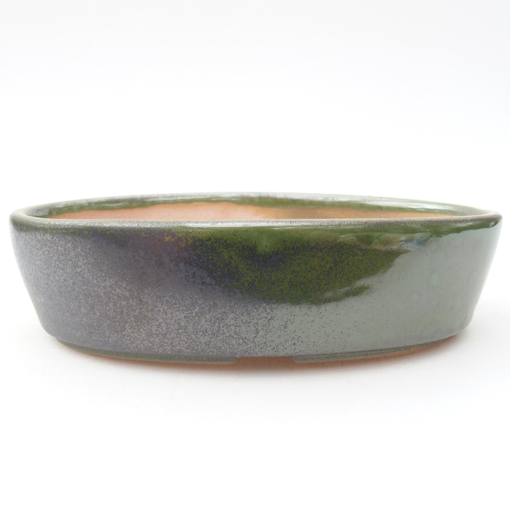 Keramická miska na bonsaje 16,5 x 11,5 x 4,5 cm, zelená