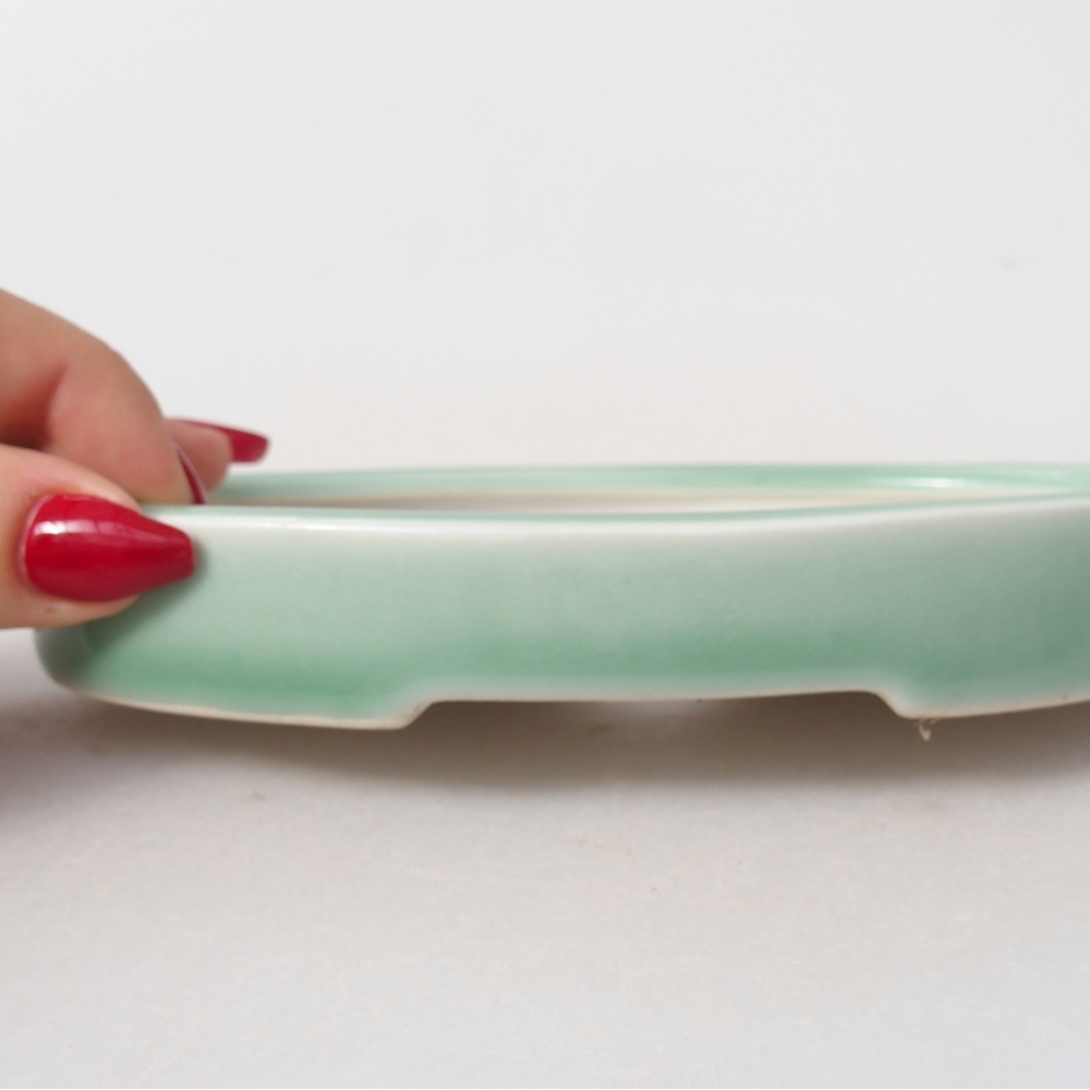 Keramická miska na bonsaje 15,5 x 10 x 2 cm, zelená